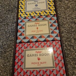 Ridley's 3 In 1 Trivia Set Movie Buff Quiz, Brain Teasers & Pop Music Quiz